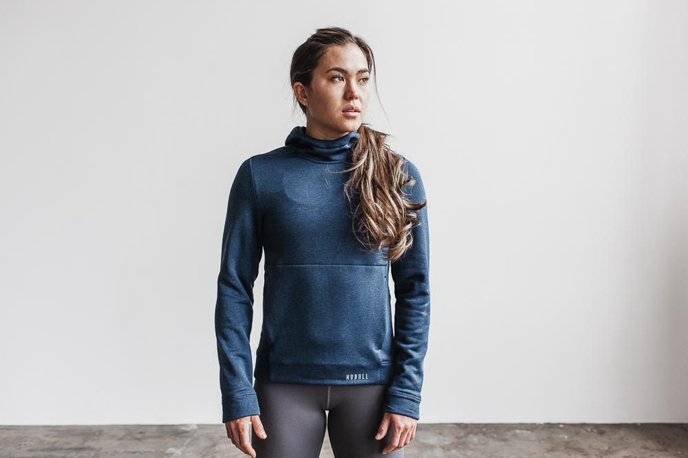 Sweat À Capuche NOBULL Femme Bleu - NOBULL Performance Pullover,France (6581-YMXWU)